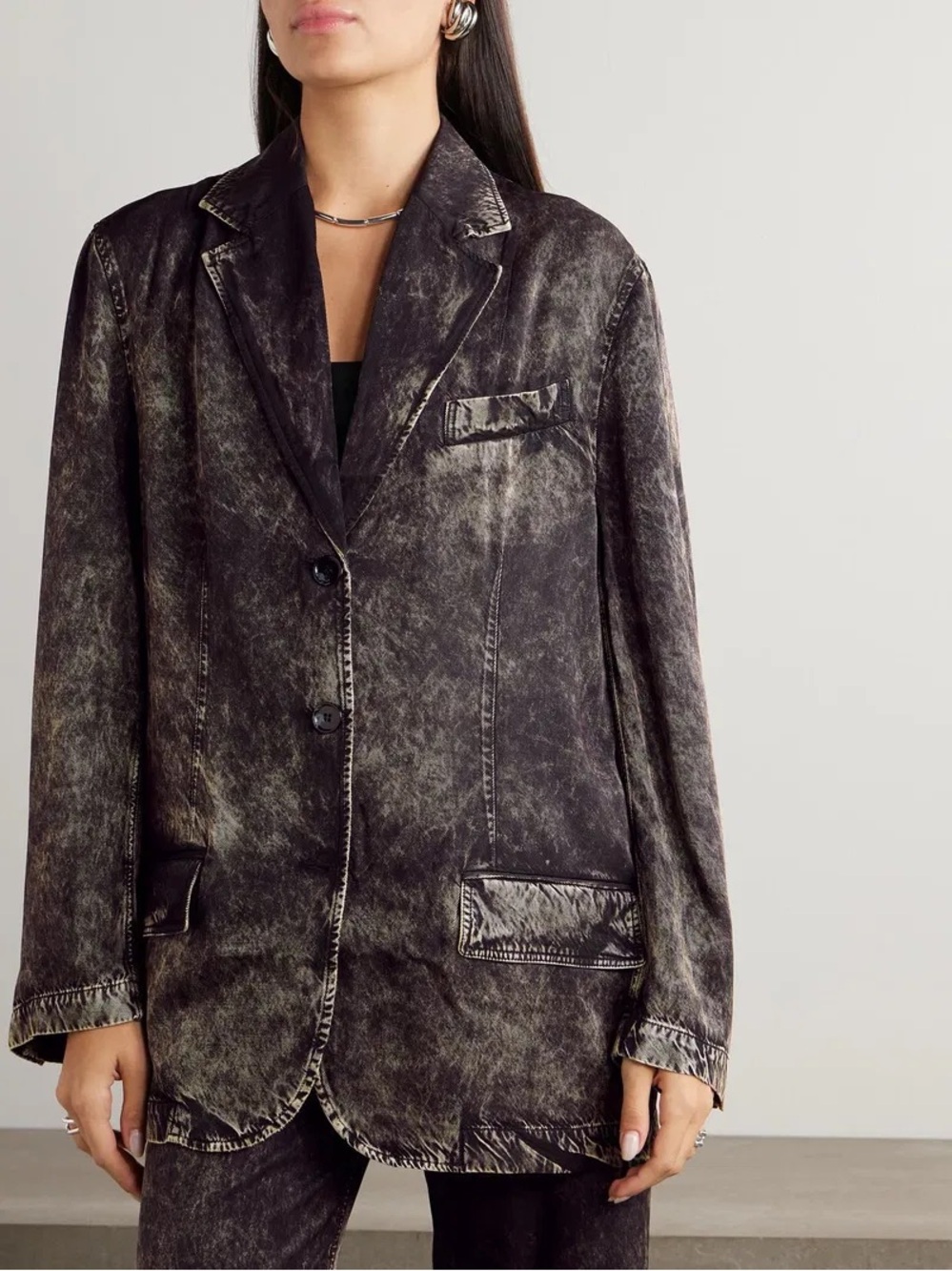NWT- purple  denim Acne Studios Washed Black Gray Oversized Blazer